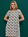 Moodo Bela ženska vzorčasta obleka Moodo