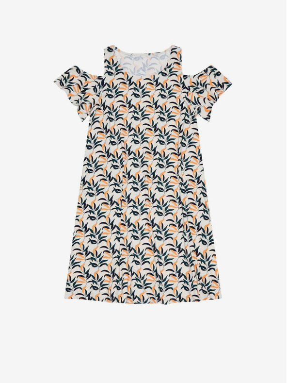 Moodo Bela ženska vzorčasta obleka Moodo