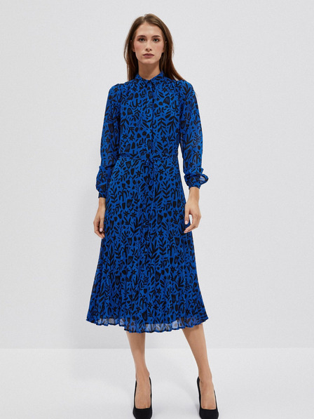 Moodo Črno-modra ženska cvetlična obleka Moodo