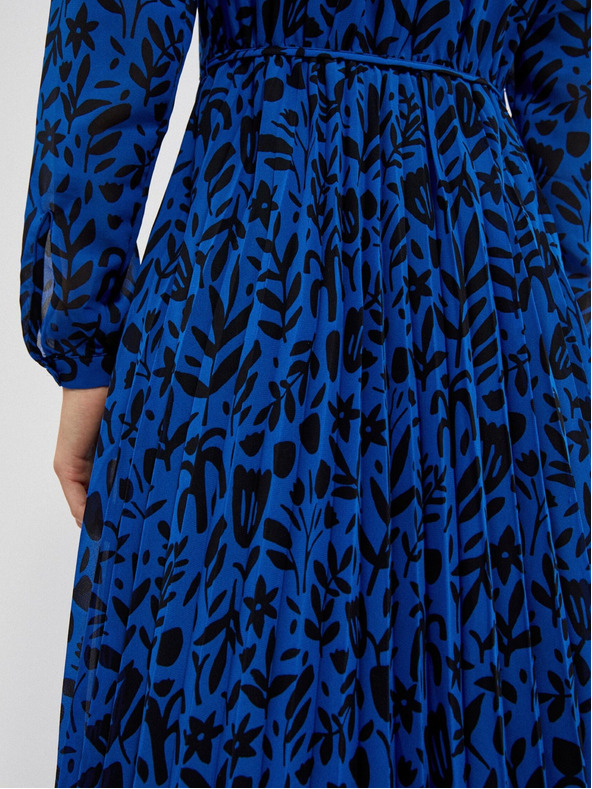 Moodo Črno-modra ženska cvetlična obleka Moodo