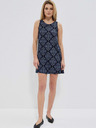 Moodo Temno modra ženska vzorčasta obleka Moodo