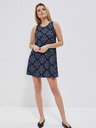 Moodo Temno modra ženska vzorčasta obleka Moodo