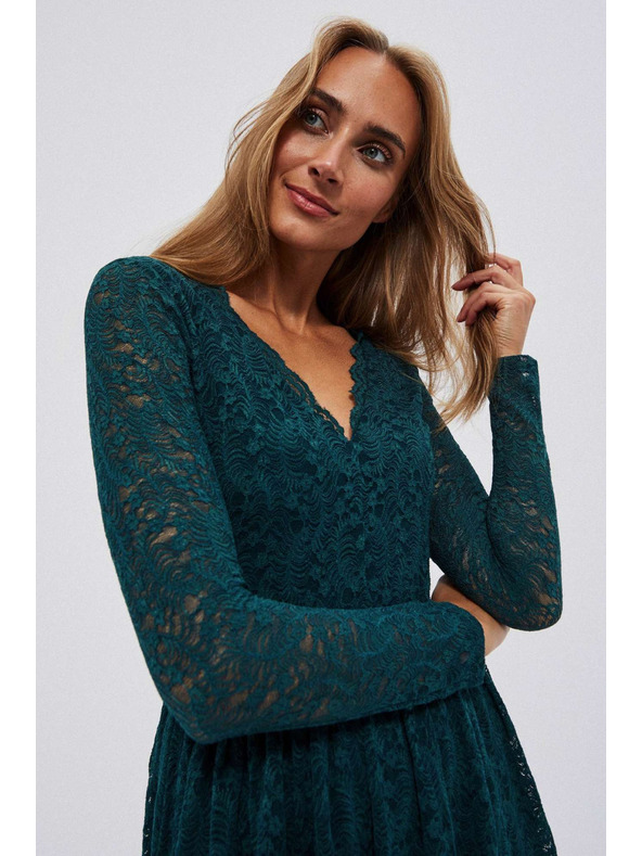 Moodo Zelena čipkasta obleka za ženske Moodo