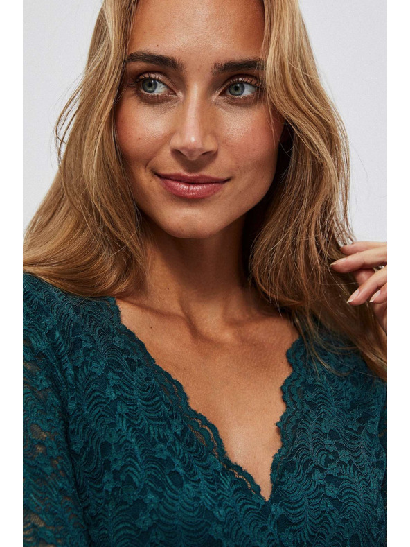 Moodo Zelena čipkasta obleka za ženske Moodo
