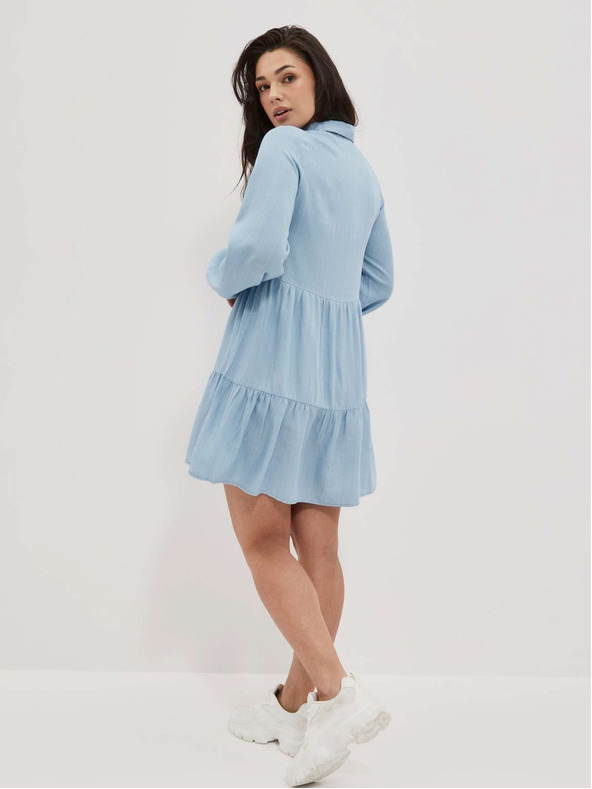 Moodo Svetlo modra ženska srajčna obleka Moodo