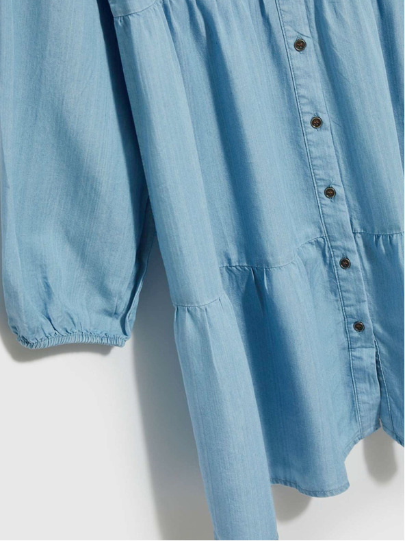 Moodo Svetlo modra ženska srajčna obleka Moodo