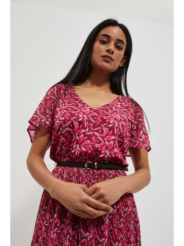 Moodo Roza ženska cvetlična obleka Moodo