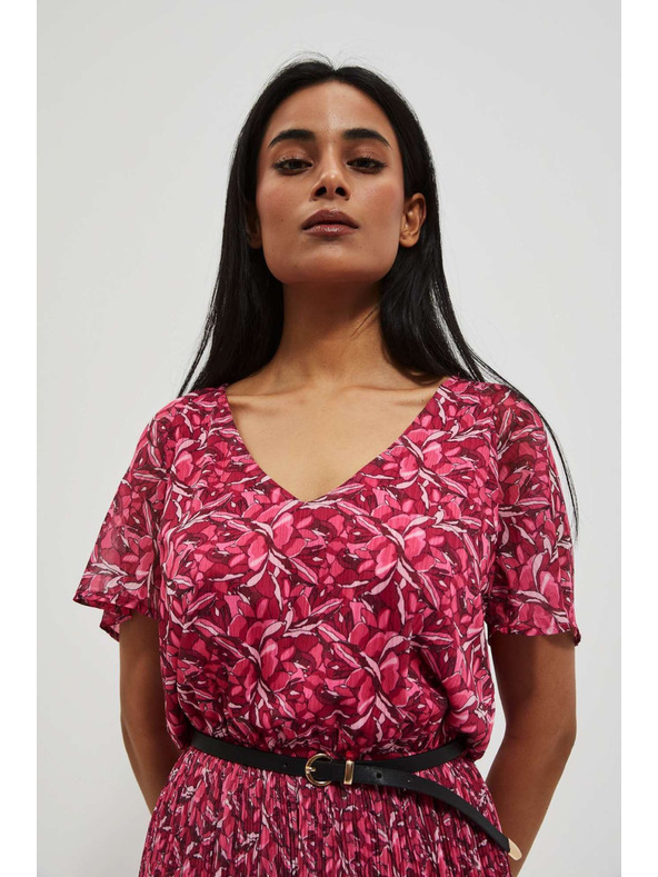 Moodo Roza ženska cvetlična obleka Moodo