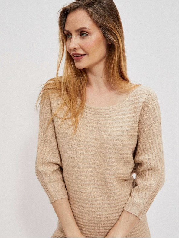 Moodo Bež ženska obleka Moodo