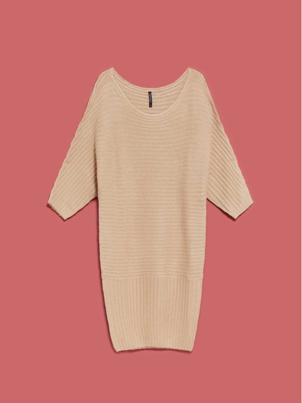 Moodo Bež ženska obleka Moodo