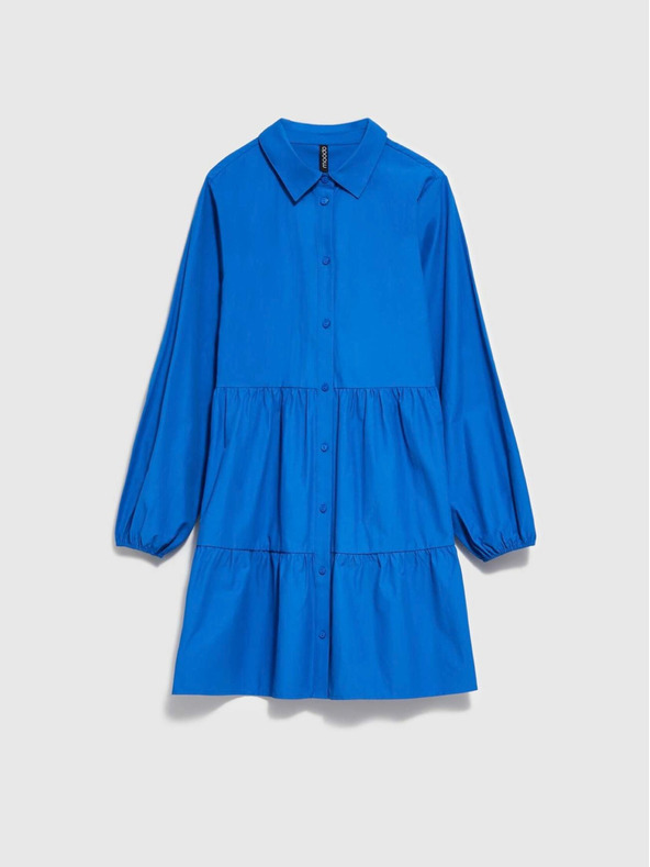 Moodo Modra ženska srajčna obleka Moodo