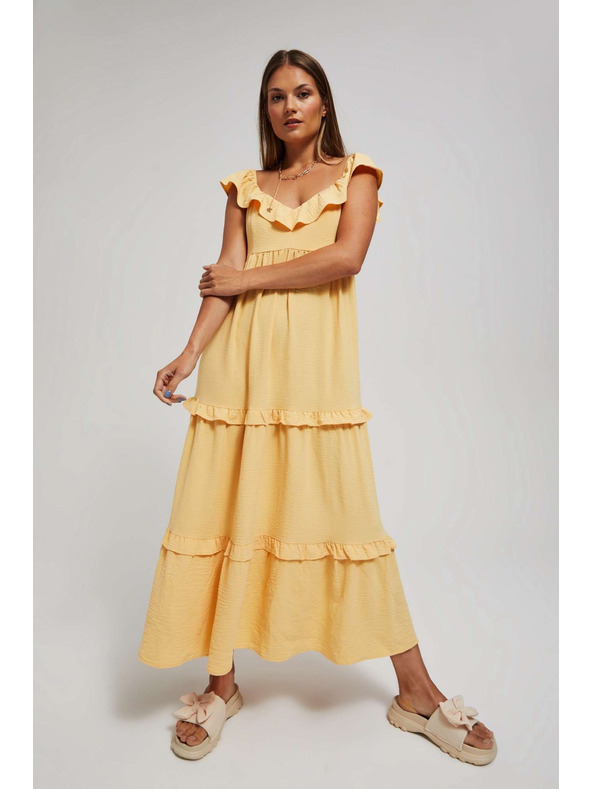 Moodo Rumena ženska obleka Moodo