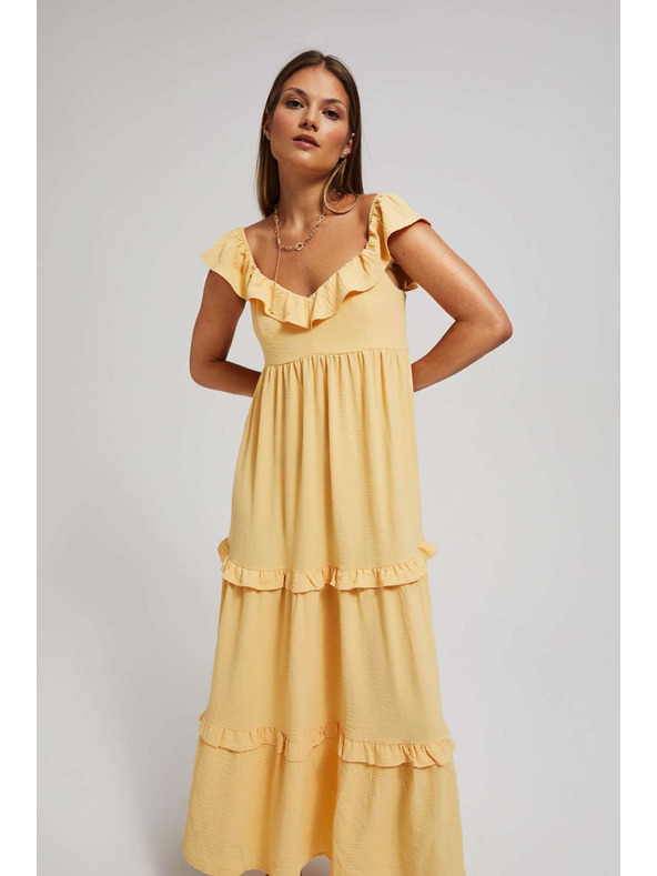 Moodo Rumena ženska obleka Moodo
