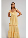 Moodo Rumena ženska obleka Moodo