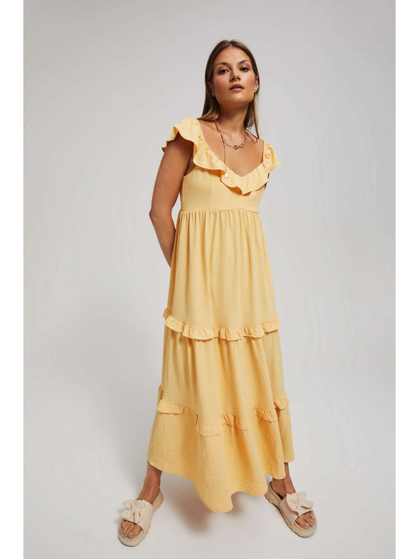 Moodo Rumena ženska obleka Moodo