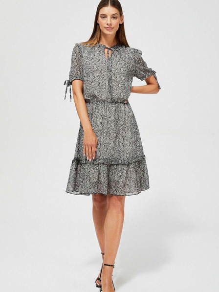 Moodo Črna ženska vzorčasta obleka Moodo