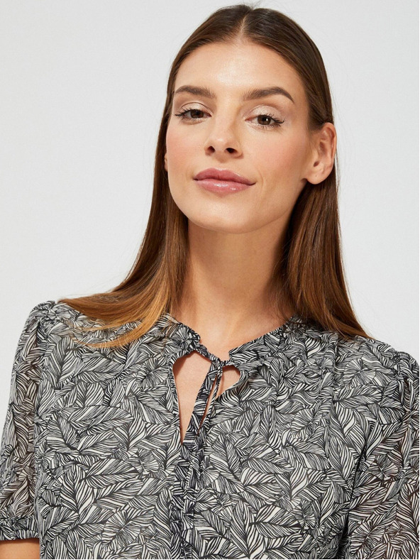 Moodo Črna ženska vzorčasta obleka Moodo