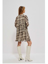Moodo Rjava in bež ženska vzorčasta obleka Moodo