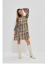 Moodo Rjava in bež ženska vzorčasta obleka Moodo