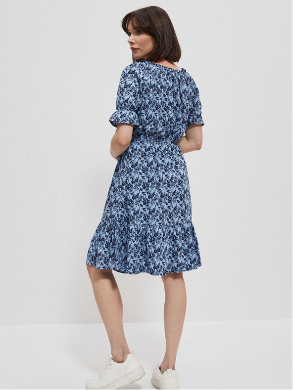 Moodo Modra ženska cvetlična obleka Moodo