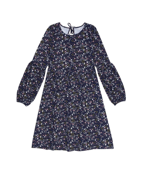 Moodo Temno modra ženska cvetlična obleka Moodo