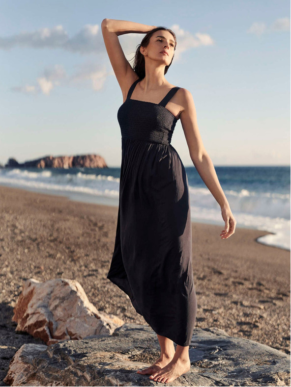 Moodo Temno modra ženska obleka Moodo