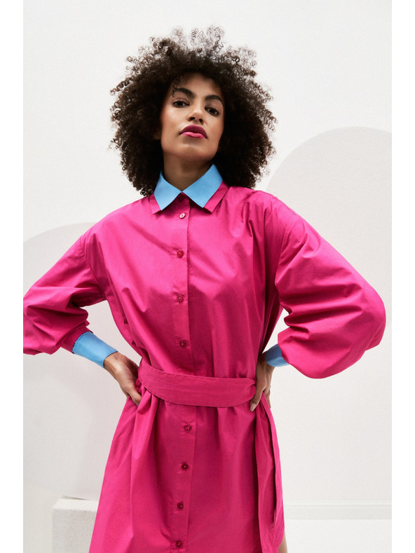 Moodo Roza ženska srajčna obleka Moodo