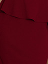 numoco Elegantna midi obleka z volani - bordo Numoco