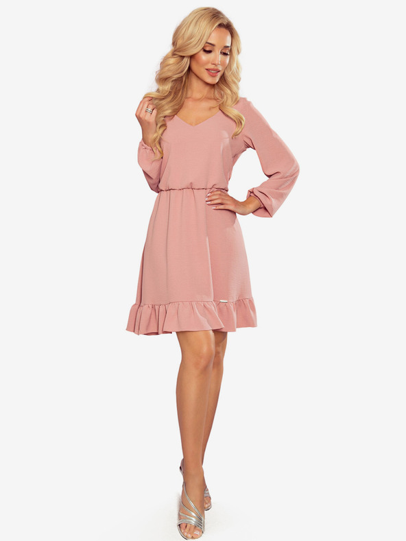 numoco Obleka z dekoltejem - umazano rožnata Numoco BAKARI