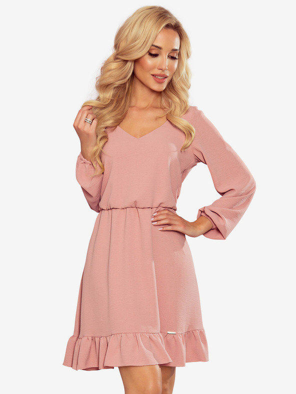 numoco Obleka z dekoltejem - umazano rožnata Numoco BAKARI