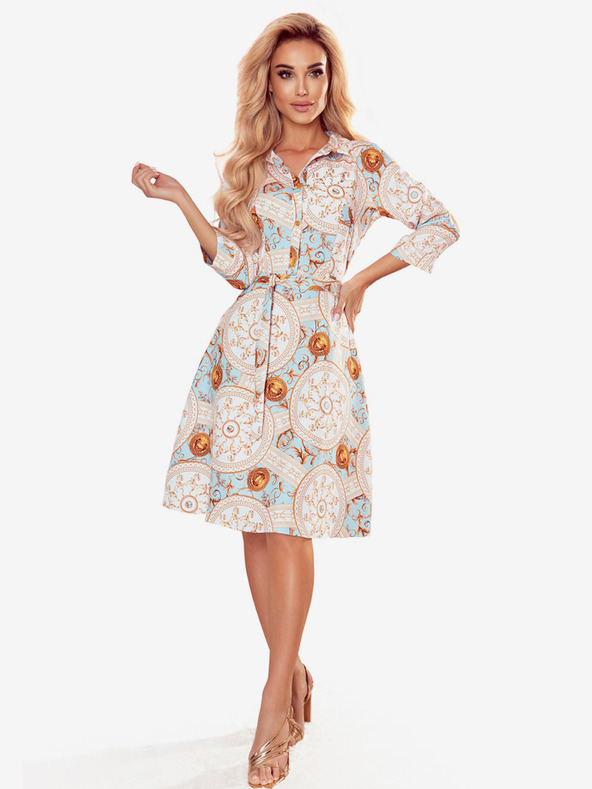 numoco Obleka - beli in zlati krogi Numoco SANDY