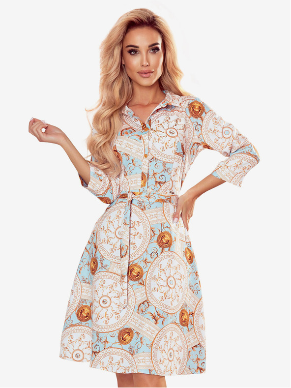 numoco Obleka - beli in zlati krogi Numoco SANDY