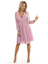 numoco Roza ženska obleka z dolgimi rokavi in izrezom Numoco