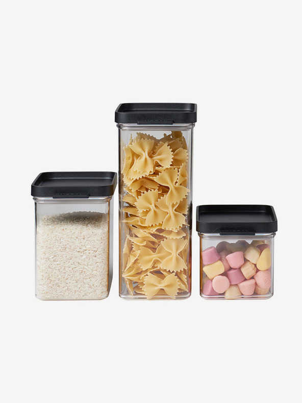 Mepal Mepal Omnia komplet treh posod za shranjevanje hrane s pokrovom v črni barvi
