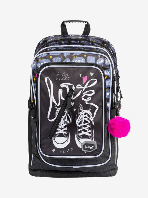 BAAGL  Črni kubični šolski nahrbtnik Sneakers Baagl