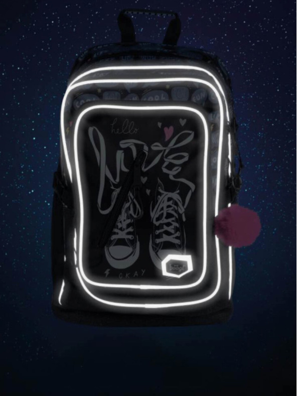 BAAGL  Črni kubični šolski nahrbtnik Sneakers Baagl