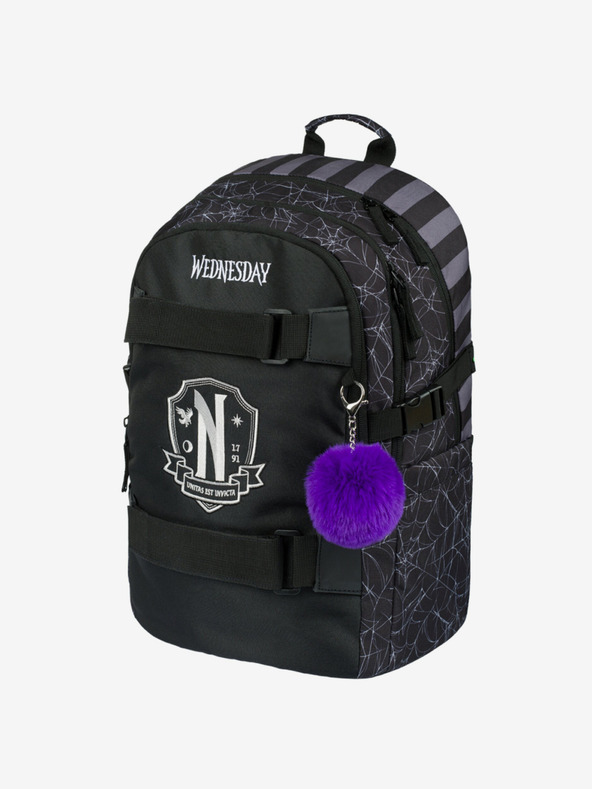 BAAGL  Črni šolski nahrbtnik Skate Wednesday Nevermore Baagl
