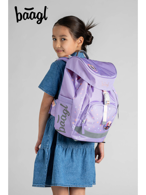 BAAGL  Vijolični šolski nahrbtnik Airy Pets Baagl