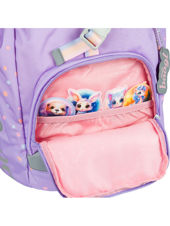 BAAGL  Vijolični šolski nahrbtnik Airy Pets Baagl