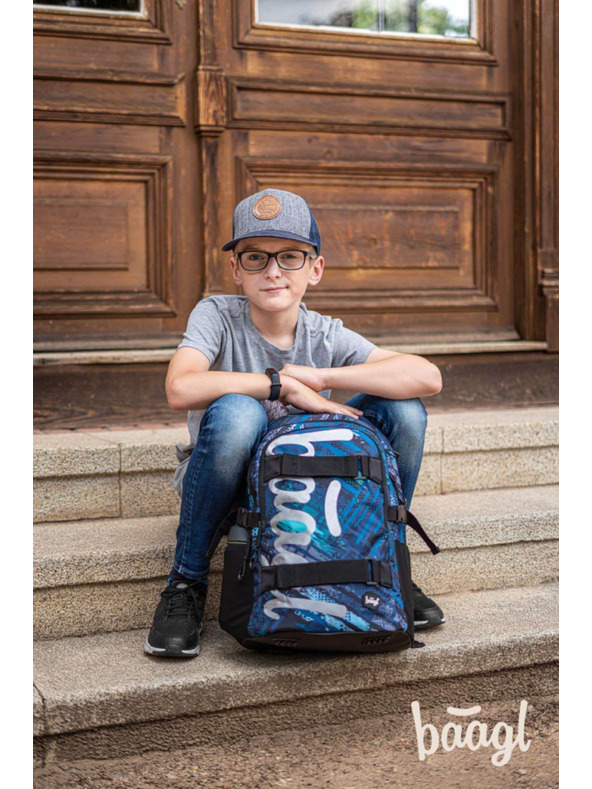 BAAGL  Modri šolski nahrbtnik Skate Structures Baagl