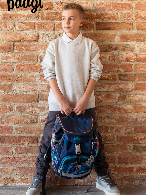 BAAGL  Modri šolski nahrbtnik Airy Motorno kolo Baagl