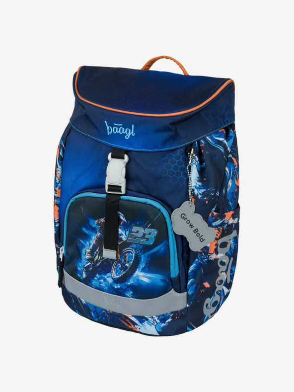 BAAGL  Modri šolski nahrbtnik Airy Motorno kolo Baagl