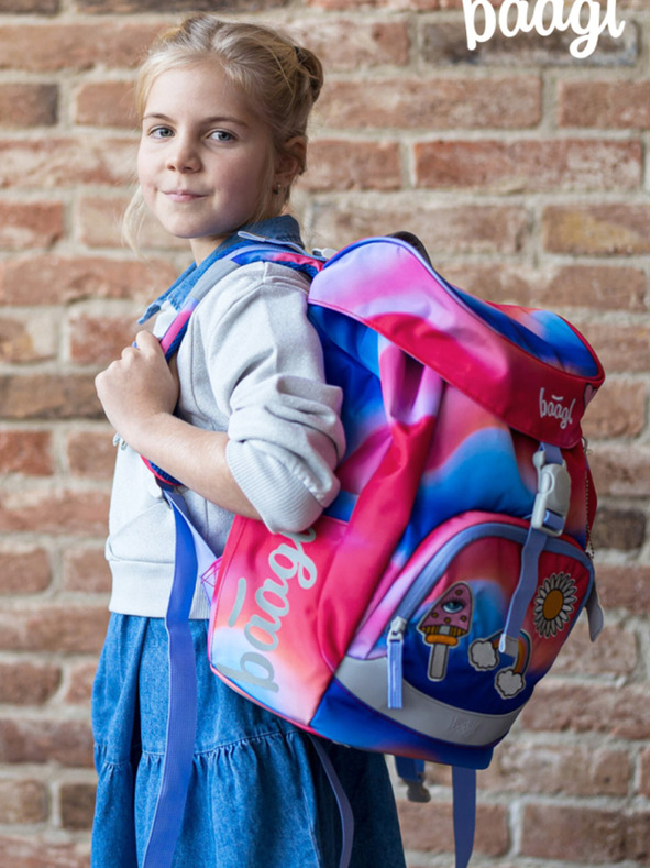 BAAGL  Rdeč 3 SET Airy Hippie: nahrbtnik, svinčnik, torba Baagl