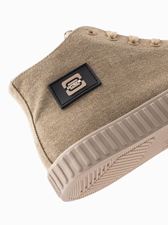 Ombre Clothing Moške platnene superge - svetlo rjave V3 OM-FOTH-0186 Ombre oblačila