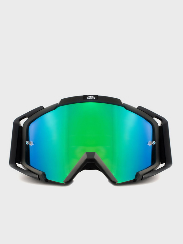 Horsefeathers MTB očala Patriot - black/mirror green HORSEFEATHERS