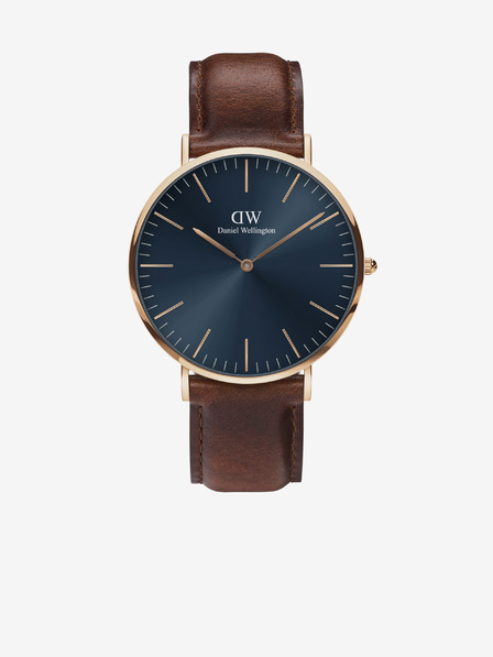 Daniel Wellington Temno rjava moška usnjena ura Daniel Wellington CLASSIC