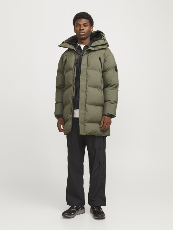 Jack & Jones Kaki moški zimski prešiti plašč Jack & Jones Alpha