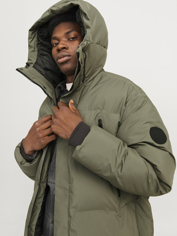 Jack & Jones Kaki moški zimski prešiti plašč Jack & Jones Alpha