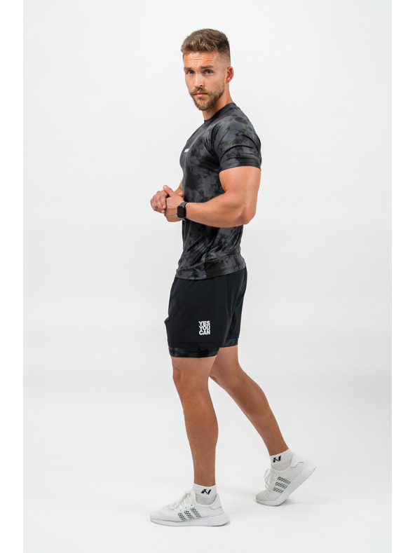 Nebbia Kompresijske hlače 2v1 z žepi za mobilni telefon PERFORMANCE 335 M,črna