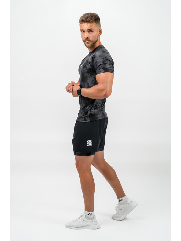 Nebbia Kompresijske hlače 2v1 z žepi za mobilni telefon PERFORMANCE 335 M,črna